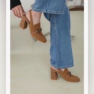 NEWBELLA Women's Pointed Toe Heeled Mules